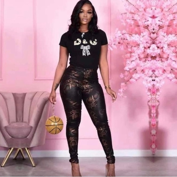 Womens Casual Leggings Stretchy High Waisted Work Pants Snake Print Leggings - Picture 1 of 8